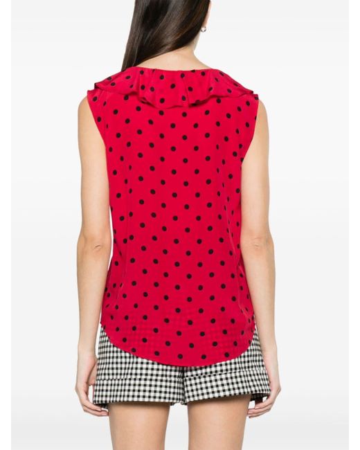 Blusa a pois di Moschino in Red