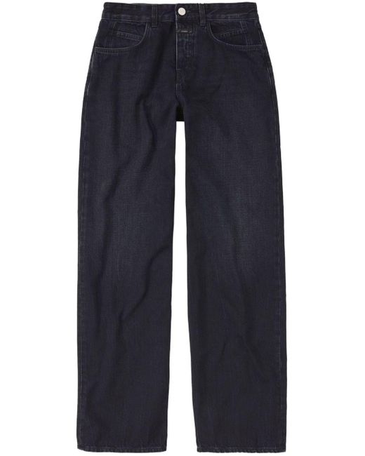 Closed Blue Mid-rise Wide-leg Jeans