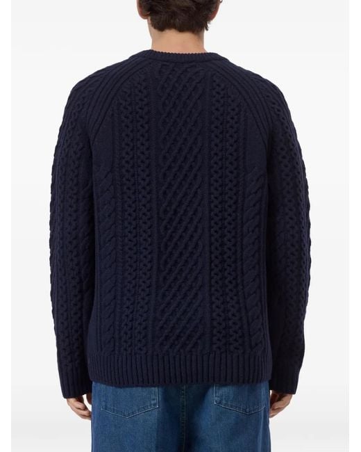 Closed Blue Cable-Knit Sweater for men