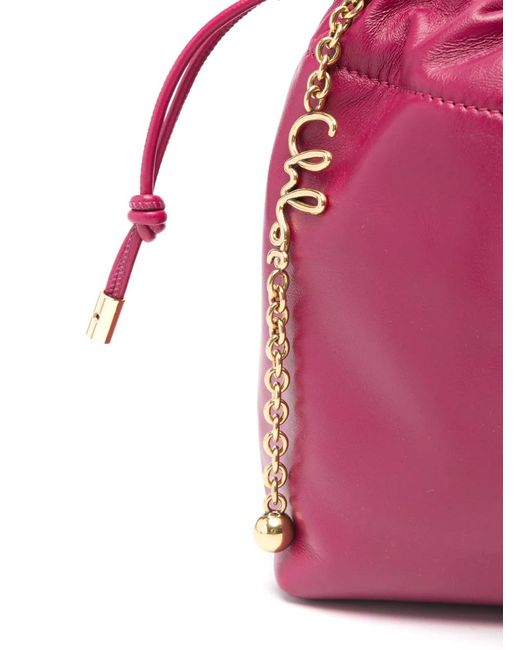 Borsa A Spalla Mini Con Logo di Chloé in Pink