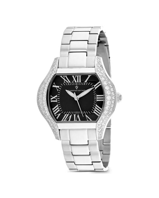 Christian Van Sant White Bianca Crystal-Embellished 34Mm Watch