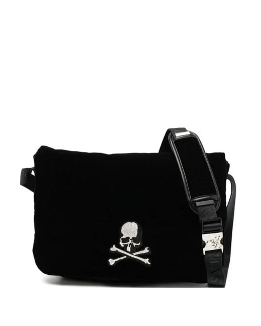 MASTERMIND WORLD Black Logo-Embroidered Shoulder Bag for men