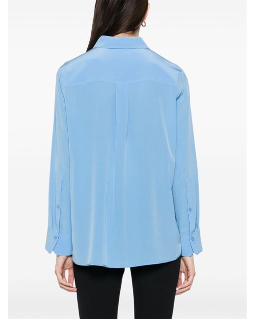 Dorothee Schumacher Blue Long-sleeve Silk Shirt