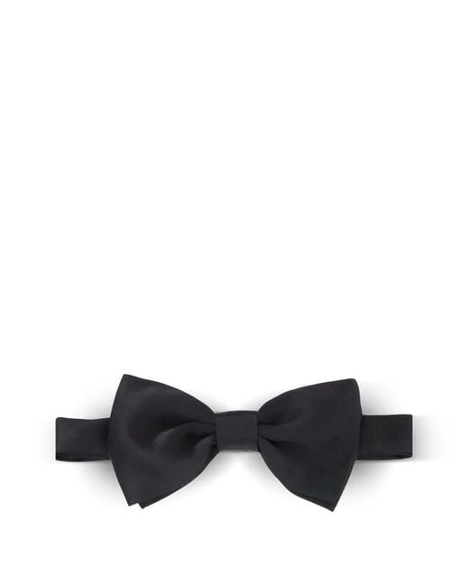 Tagliatore Black Satin Bow Tie for men
