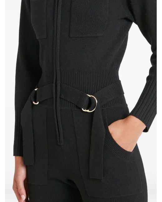 Temperley London Black Napoleon Jumpsuit aus Strick