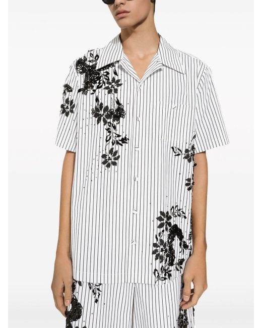 Camisa con estampado floral Dolce & Gabbana de hombre de color White