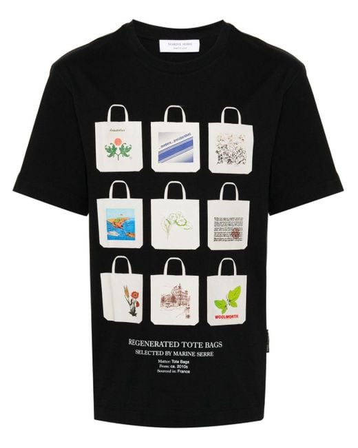MARINE SERRE T-shirt Van Biologisch Katoen in het Black voor heren