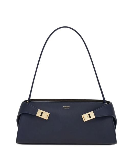Ferragamo Blue Hug East-West Shoulder Bag