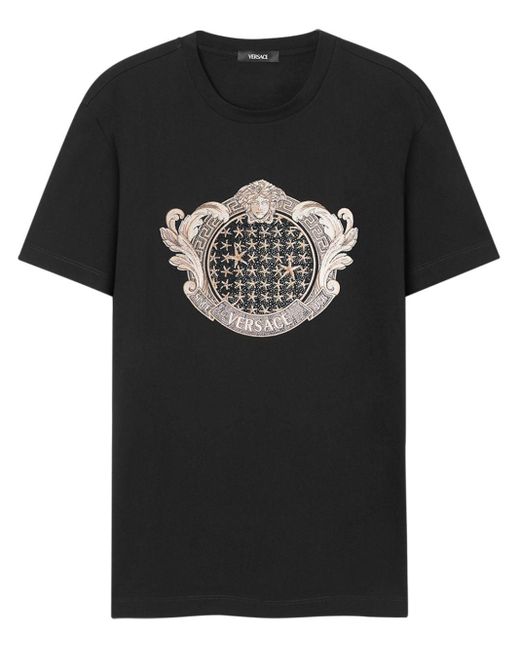 Versace Black Starfish Blason Cotton T-shirt for men