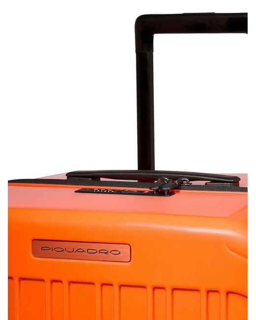 Piquadro Orange Hardside Trunk Suitcase
