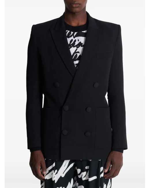 Balmain Blue Wool Grain De Poudre Blazer for men
