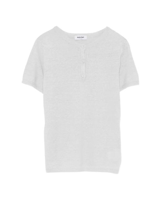 Base London White Button Short-Sleeve T-Shirt
