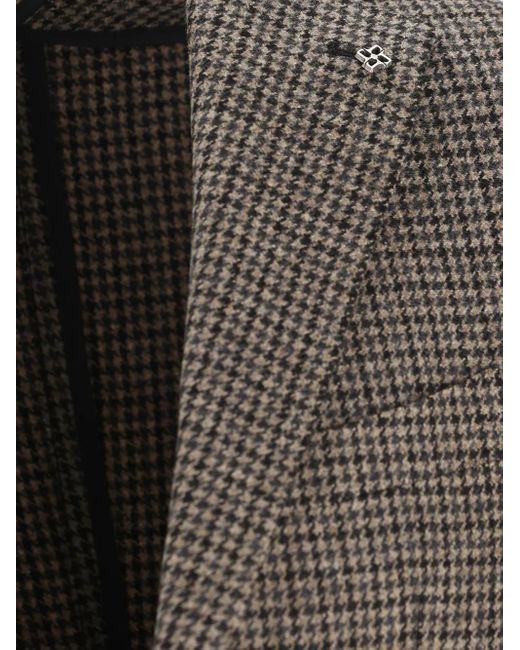 Tagliatore Houndstooth wool jacket in Brown für Herren