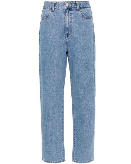 Amomento Blue High-waisted Straight-leg Jeans