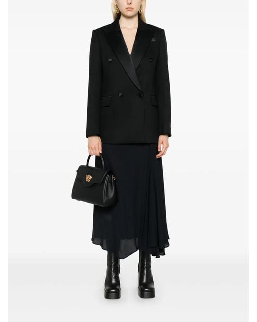 Versace Black Satin-Lapels Blazer