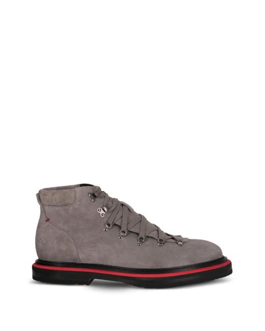 Isaia Brown Lace-Up Suede Boots for men
