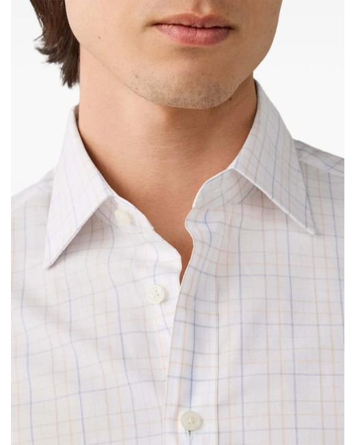 Hackett White Chemise À Carreaux for men