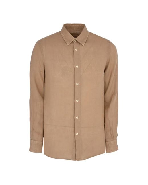 120% Lino Natural Buttoned Long-Sleeve Shirt for men