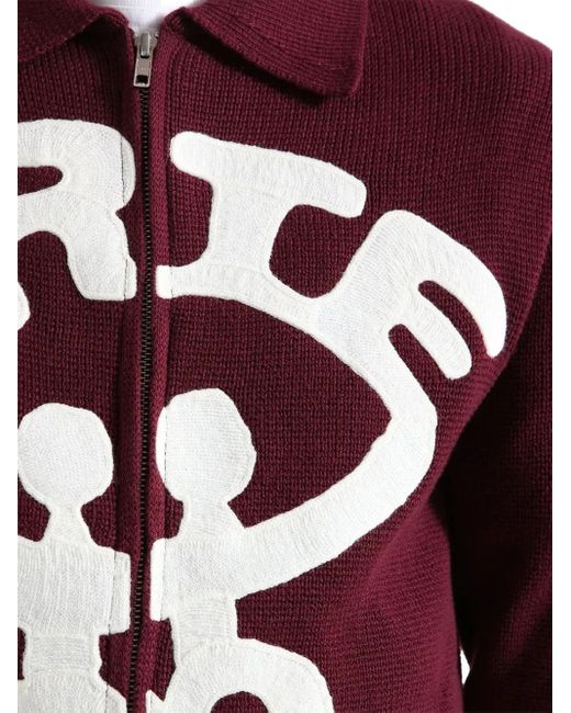 Arte' Red All Together Zipped Cardigan for men