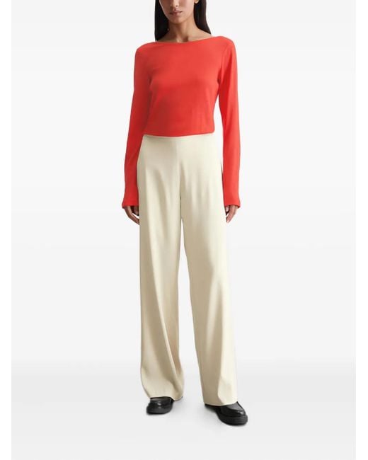 Marc O' Polo Red Long-Sleeve Boat-Neck Top