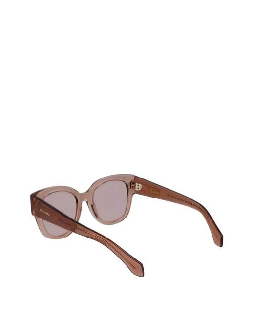 Ferragamo Pink Round-Frame Sunglasses
