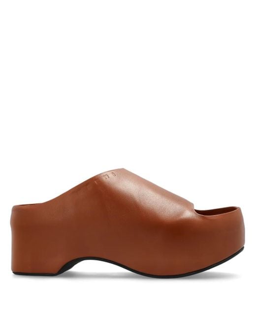 Marni Brown Sandals With 75Mm Wedge