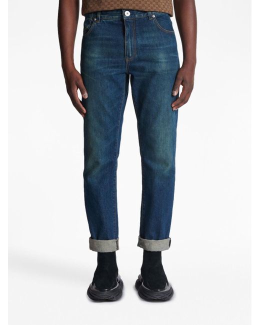 Balmain Straight Jeans in het Blue voor heren