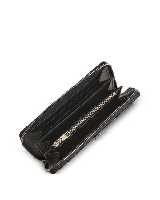 Dolce & Gabbana Gray Calfskin Wallet With Logo for men