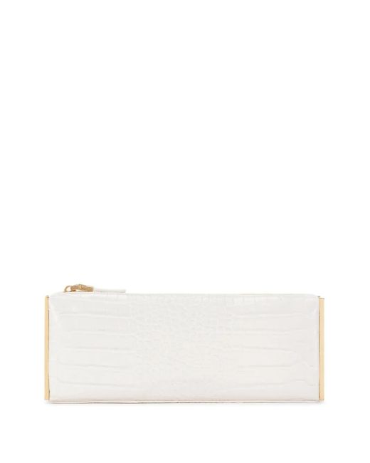 Elisabetta Franchi クロコダイルパターン クラッチバッグ White