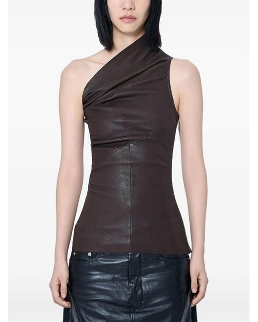 Rick Owens Black Athena Asymmetric Panelled Top