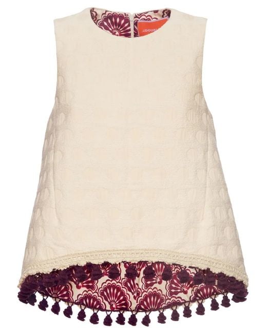 LaDoubleJ Natural Fringed La Scala Top