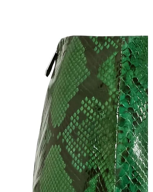 Philipp Plein Green Python Mini Skirt