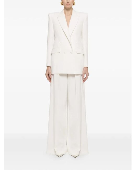 Nissa White Double-Breasted Blazer