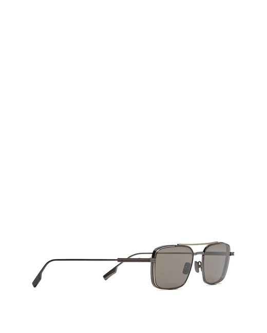 Zegna Metallic Rectangle-Frame Sunglasses for men