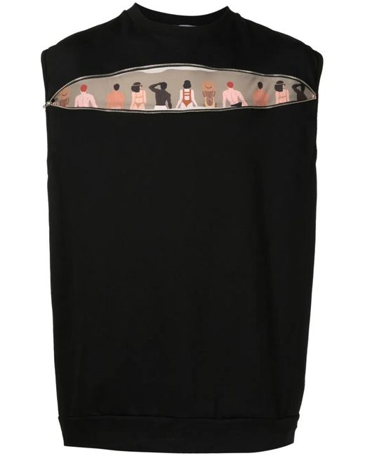 Amir Slama Black Graphic-Print Cotton Tank Top for men