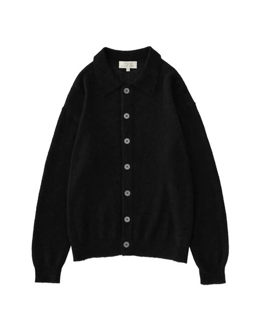 Studio Nicholson Black Hamto Polo Button Cardigan for men