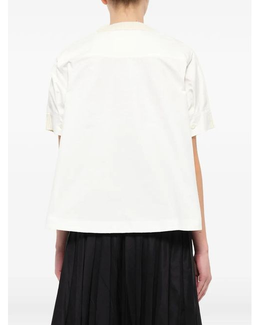 Sacai White Hybrid Panelled Sweater