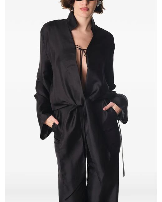 MANURI Black Ami Silk Shirt