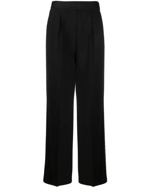 MSGM Pantalon Met Wijde Pijpen in het Black