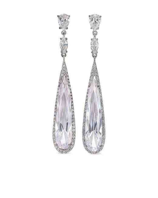 Anabela Chan 18kt White Gold Vermeil Shard Diamond Drop Earrings