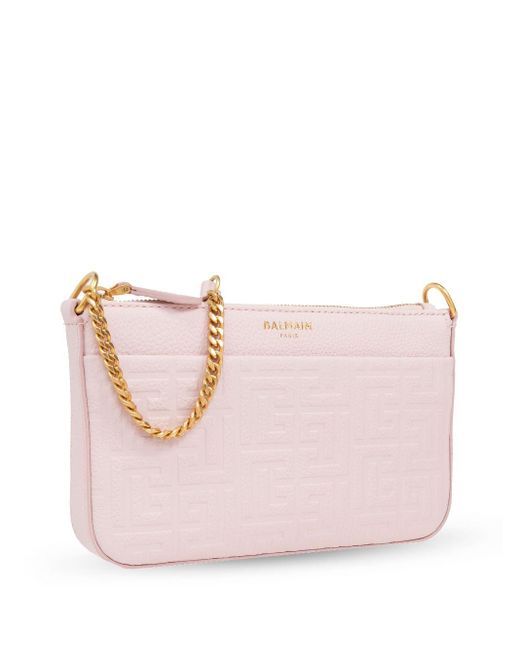 Balmain Pink 1945 Pb Labyrinth Monogram Mini Bag