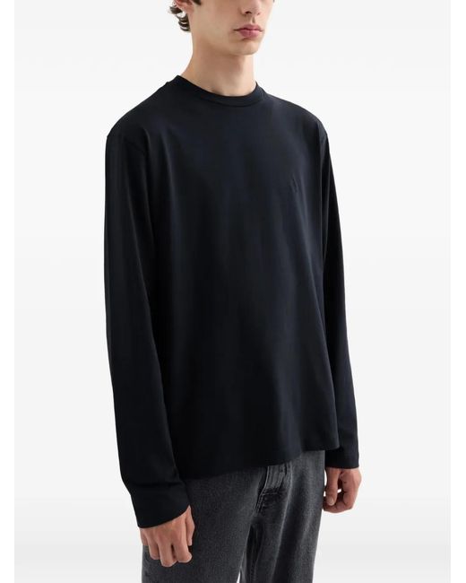 Jil Sander Black 3-Pack Long-Sleeved Cotton T-Shirt Set With Embroidered Monogram for men