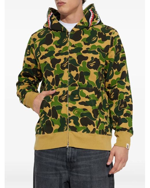 A Bathing Ape Green Camouflage-Pattern Hoodie for men
