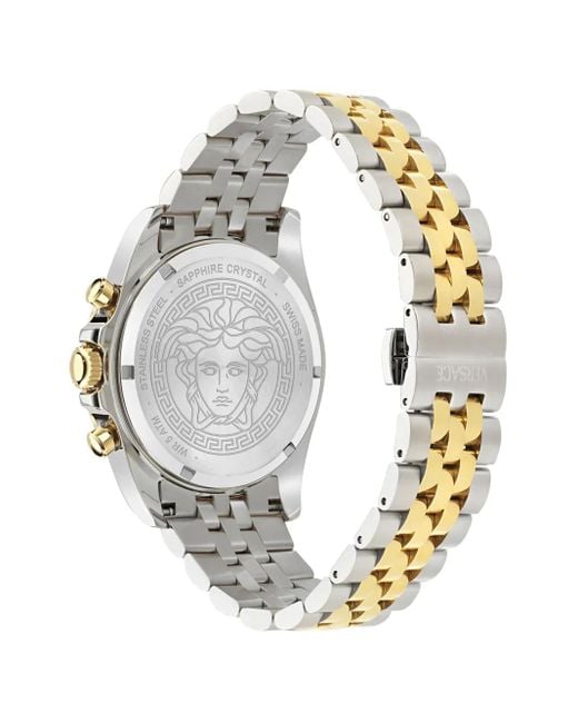 Orologio Greca Chrono Wave di Versace in Metallic da Uomo