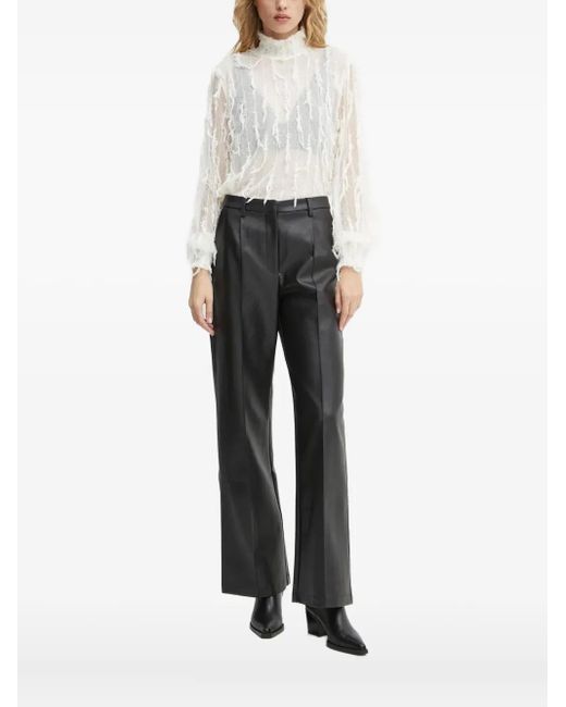 Munthe White Frayed-Edge Blouse