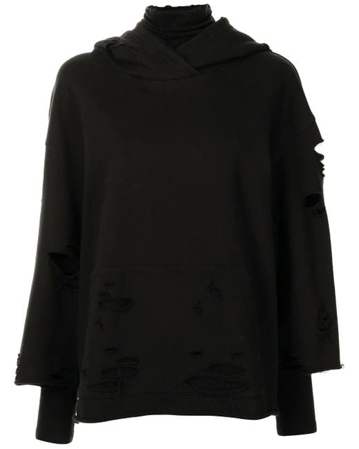 Goen.J Black Destroyed Layered Hoodie