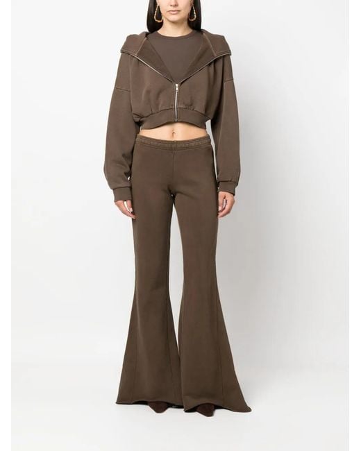 Entire studios Brown Washed-Effect Flared Trousers