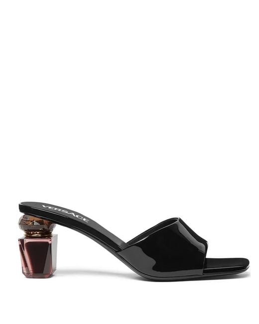 Versace Black Bright Crystal Mules 70Mm