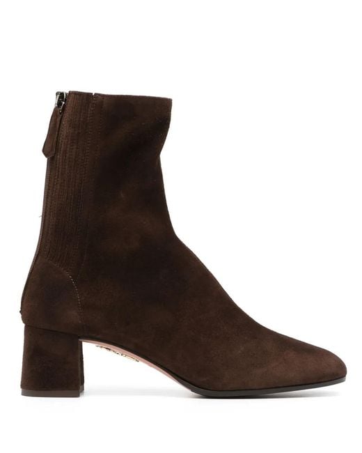 Aquazzura Brown Saint Honore Suede Ankle Boots