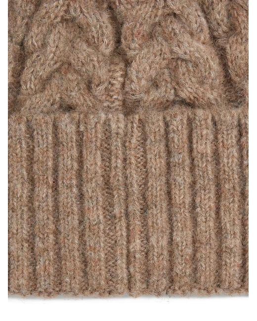 Karl Lagerfeld Brown K/Essential Cable Knit Beanie